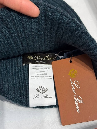 Шапка Loro Piana premium logo-embroidered - Green   