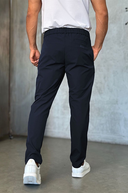 Мужские тёмно-синие брюки Zilli slim fit