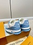 Женские кожаные кроссовки Louis Vuitton Trainer Monogram - White / Blue