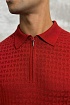 Мужское поло красного цвета Zilli zip neck
