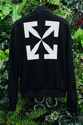 Мужская чёрная кофта Off-White Arrow logo-print   