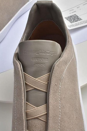 Бежевые кроссовки Ermenegildo Zegna Triple Stitch Canvas   