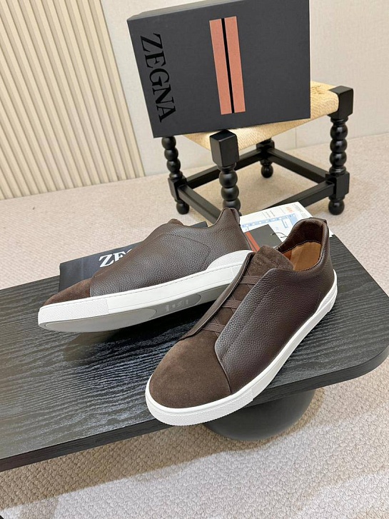 Мужские кроссовки Ermenegildo Zegna Triple Stitch - Brown