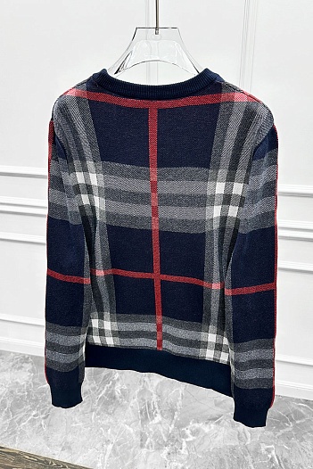 Мужская синяя кофта Burberry check pattern   