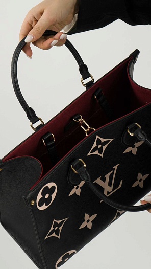 Женская кожаная сумка Louis Vuitton Onthego MM Premium 35x27x14 см   