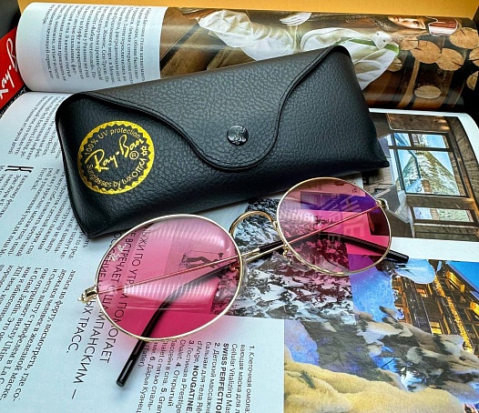 Солнцезащитные очки Ray-Ban Oval Metal - Pink   