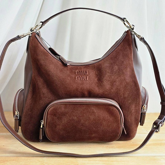 Женская замшевая сумка MIU MIU 34x23 см