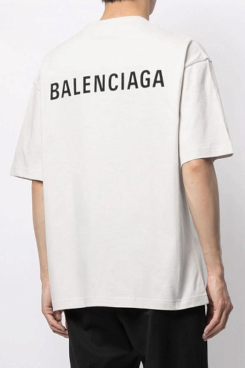 Белая оверсайз футболка Balenciaga logo-print   