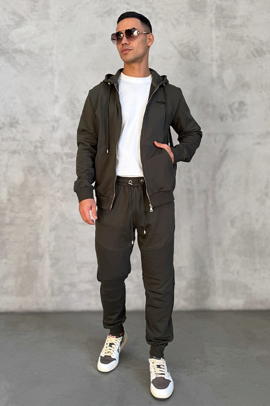 Зелёные спортивные штаны Balmain