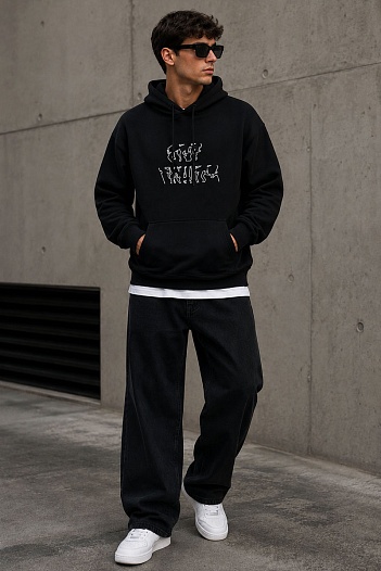 Мужское чёрное худи Off-White Arrows logo-print   