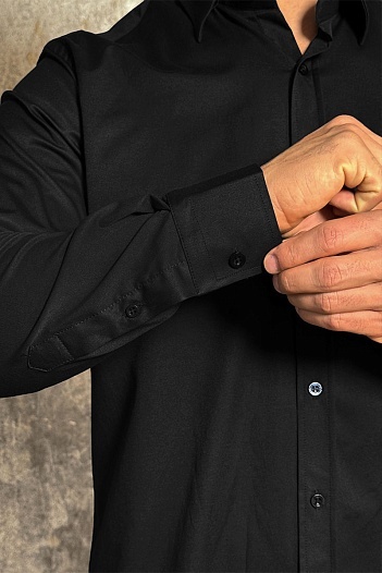 Мужская рубашка Loro Piana чёрного цвета   