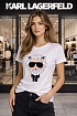 Женская белая футболка Karl Lagerfeld "Leo"