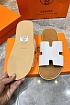 Кожаные шлёпанцы Hermes Izmir - White