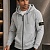 Серая кофта на молнии Stone Island compass-patch