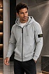 Серая кофта на молнии Stone Island compass-patch
