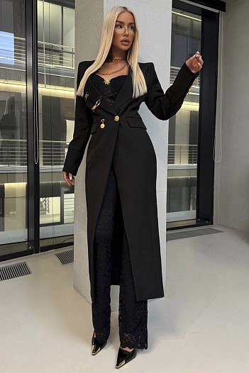 Женское пальто Schiaparelli premium - Black   