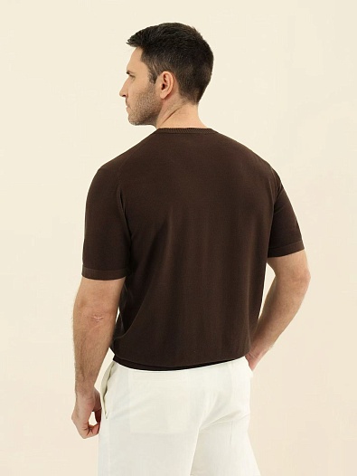 Мужская коричневая футболка Loro Piana premium   