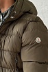 Утеплённая куртка оливкового цвета Moncler logo-patch