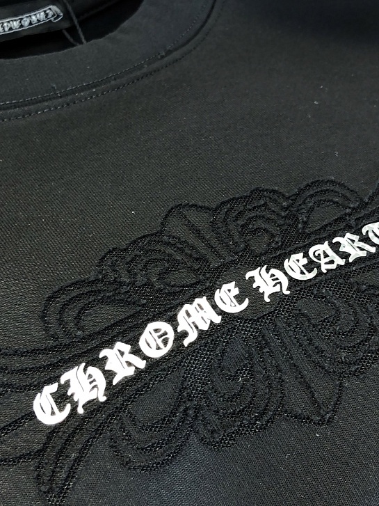 Чёрная оверсайз футболка Chrome Hearts Premium