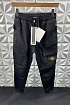 Мужские чёрные джоггеры с патчем Stone Island