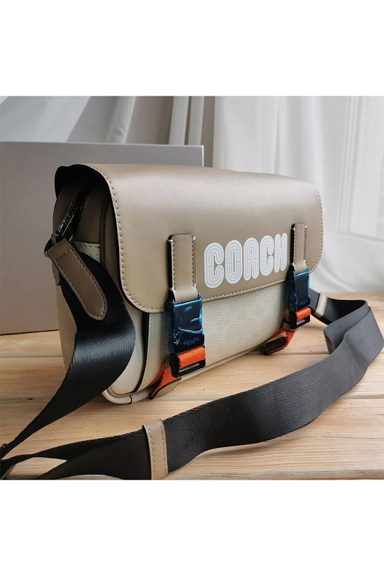 Кожаная сумка Coach Track - Colorblock 28x20 см