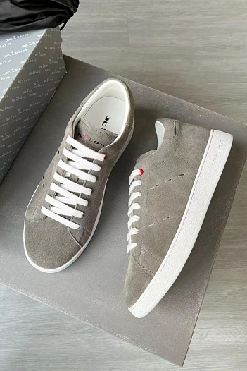 Замшевые кроссовки Kiton - Beige   