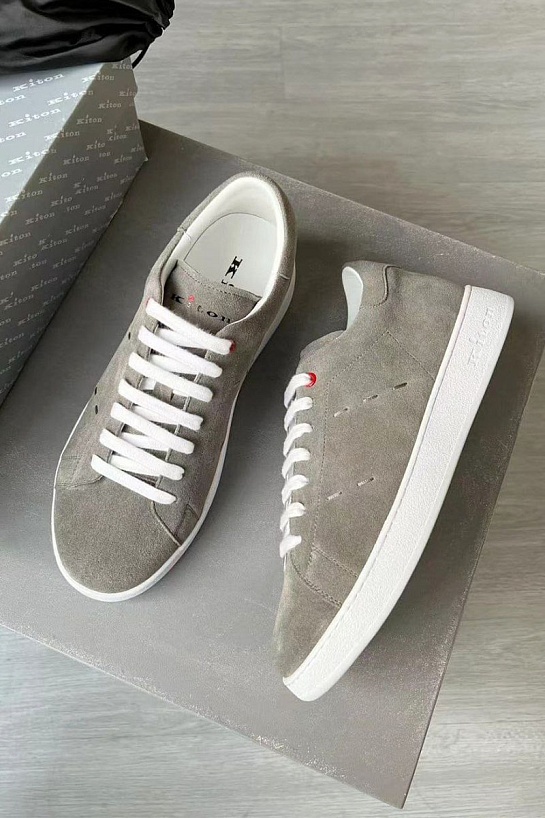 Замшевые кроссовки Kiton - Beige