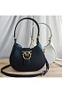 Кожаная сумка Mini Brioche Hobo 22x13.5 см - Black