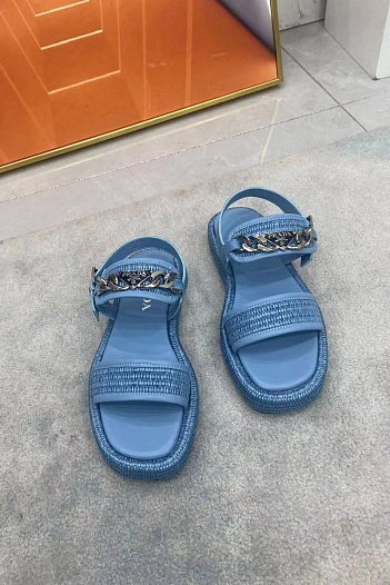 Женские сандалии Prada синего цвета   