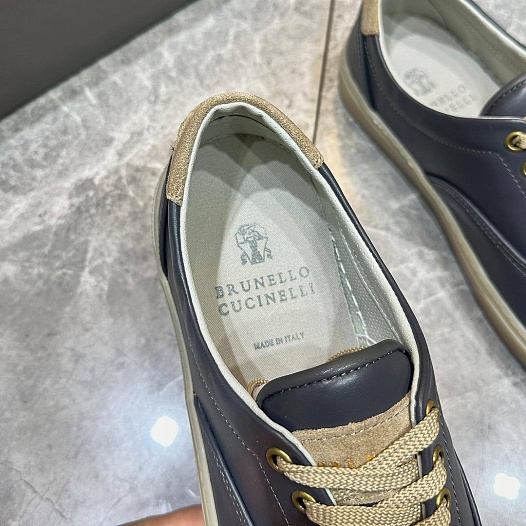 Кожаные кеды Brunello Cucinelli Sail low-top - Grey   