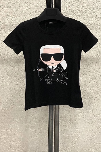 Женская чёрная футболка Karl Lagerfeld "Sagittarius"   