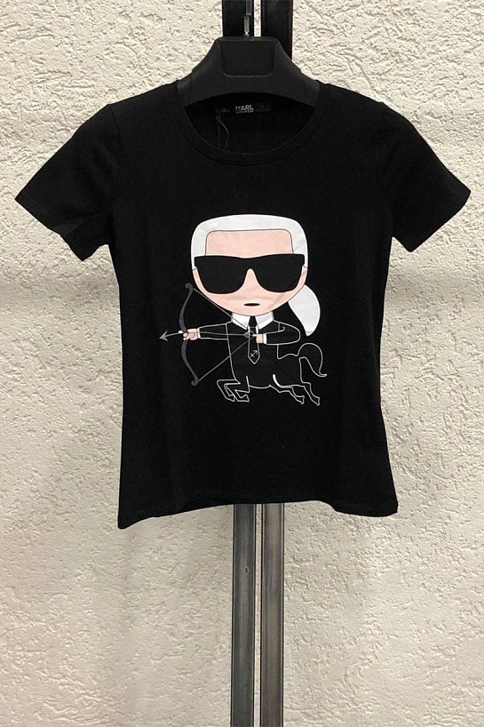 Женская чёрная футболка Karl Lagerfeld "Sagittarius"