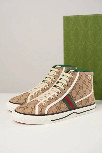 Мужские кроссовки Gucci Tennis 1977 high-top - Beige   