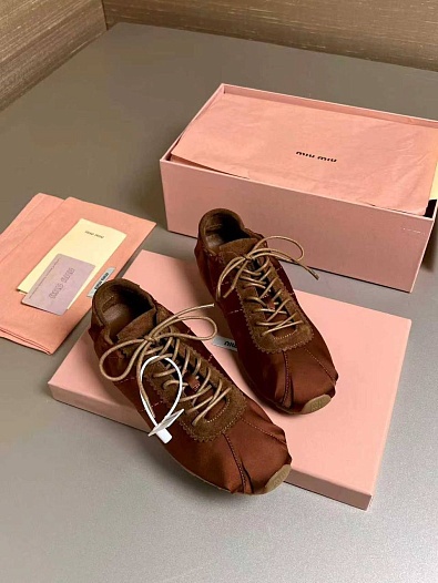 Женские кроссовки MIU MIU Plume Satin premium   