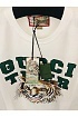 Белая оверсайз футболка Gucci Tiger logo print