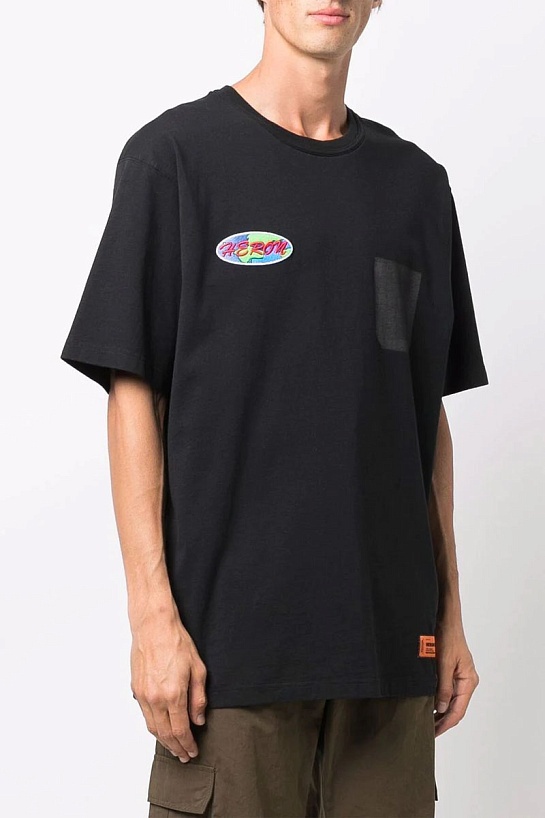Чёрная оверсайз футболка Heron Preston logo-print