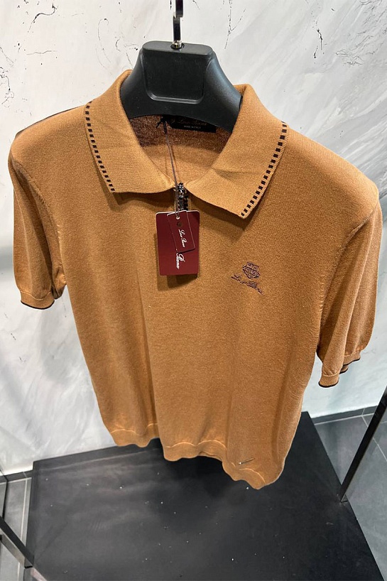 Мужское поло Loro Piana zip-neck - Brown