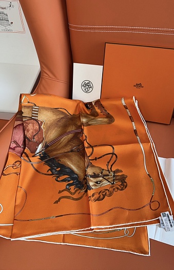 Платок Hermes Grand Galop premium 88x88 см   