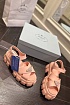 Женские кожаные сандалии Prada Monolith Fisherman - Orange