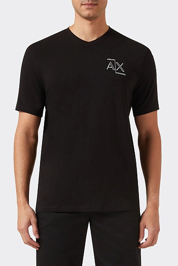 Футболка чёрного цвета Armani Exchange V-neck   