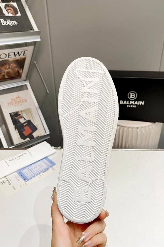 Мужские кожаные кроссовки Balmain B-Court