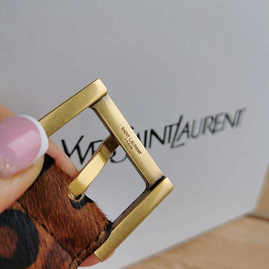 Кожаный ремень Yves Saint Laurent (ширина 3 см, длина 80 / 85 см)   