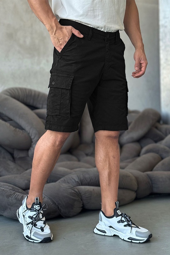 Чёрные шорты Stone Island cargo compass-patch