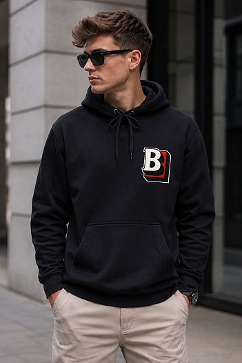 Мужское чёрное худи Burberry letter graphic   