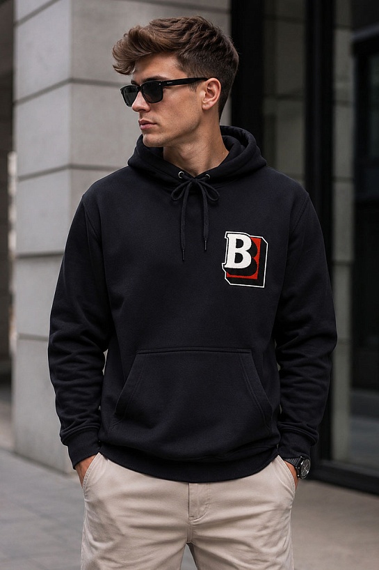 Мужское чёрное худи Burberry letter graphic