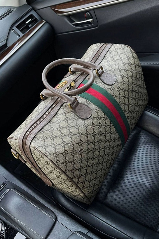Кожаная дорожная сумка Gucci GG monogram 45x28 см