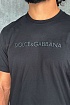 Мужская чёрная футболка Dolce & Gabbana logo-embroidered