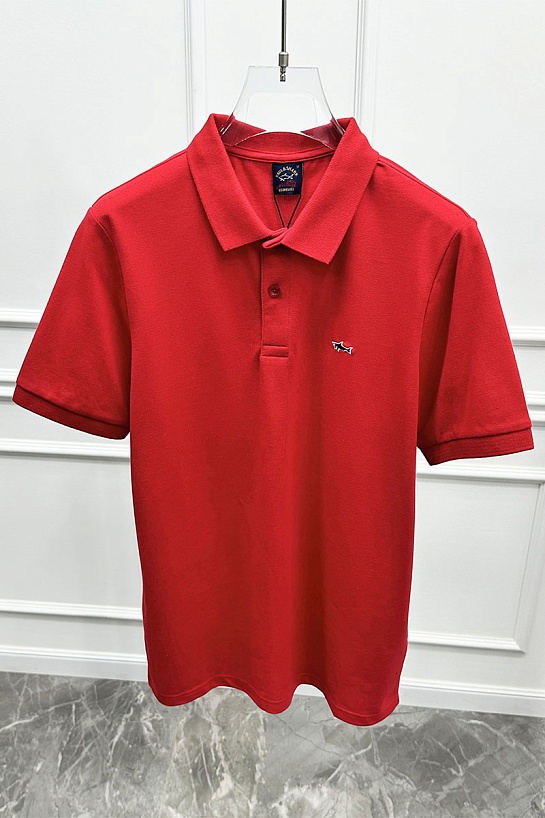 Красное поло Paul & Shark logo-embroidered