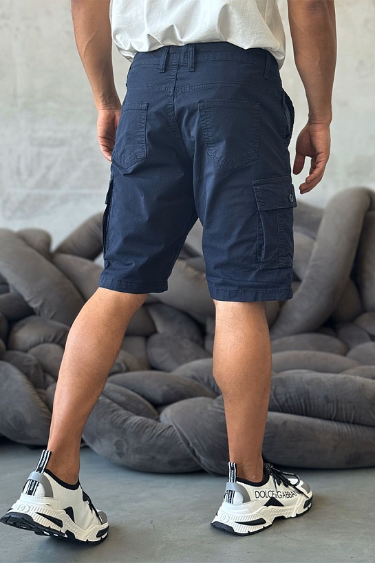 Синие шорты Stone Island cargo compass-patch