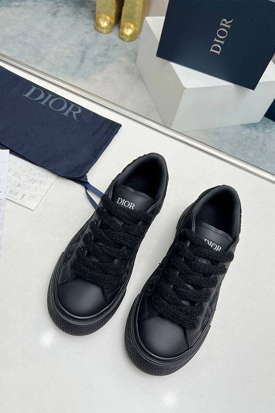 Женские комбинированные кроссовки Dior чёрного цвета